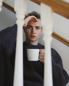 A candid shot of Matteo, fully immersed in the moment, as he captures the essence of a subject for his UGC creations.